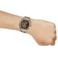 ساعة كاسيو اديفيس رجالية معدن فضى و ذهبى كرونوغراف