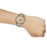 ساعة كاسيو اديفيس رجالية معدن فضى و ذهبى كرونوغراف