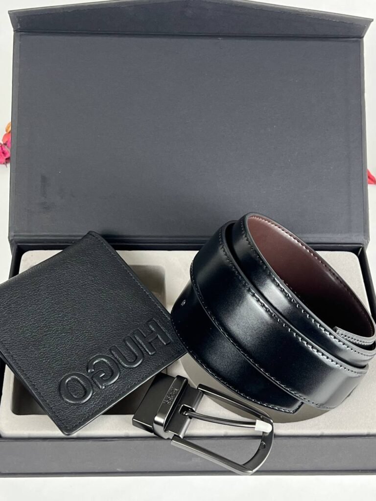 طقم محفظة وحزام هوجو بوس رجالي