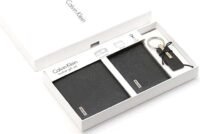 محفظة كالفن كلاين للرجال ، قطعتين ، مادليه مفاتيح