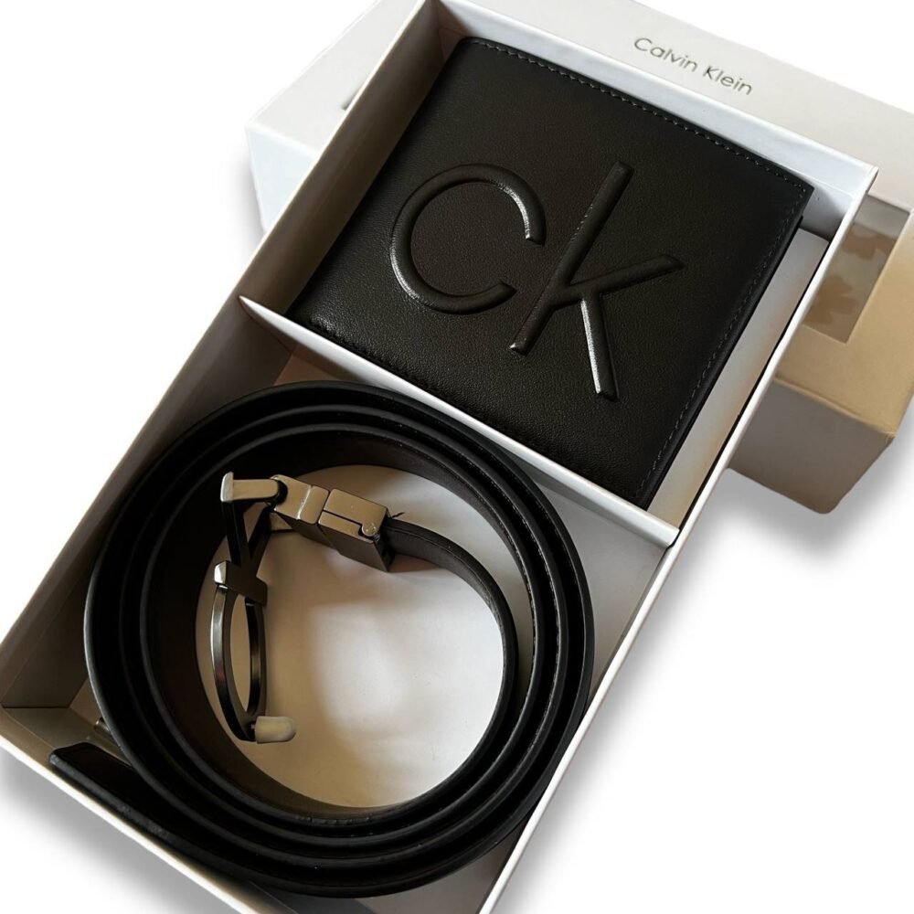 طقم محفظة وحزام كالفن كلاين رجالي 1 طقم محفظة وحزام كالفن كلاين رجالي