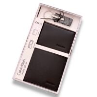 طقم من كالفن كلاين مكون من محفظه ومادليه وكراته رجالي