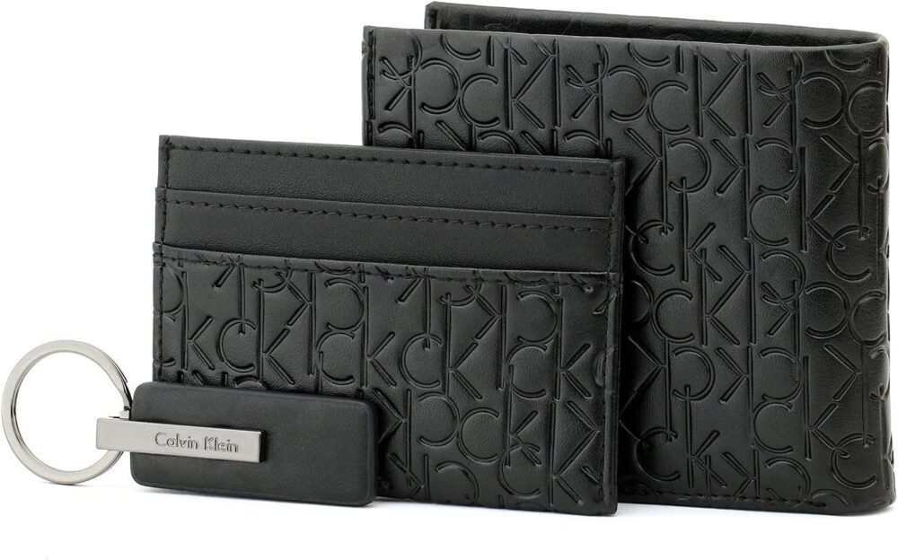 محفظه كالفن كلاين للرجال ثلاث قطع، جلد ، اسود 2 محفظه كالفن كلاين للرجال ثلاث قطع، جلد ، اسود
