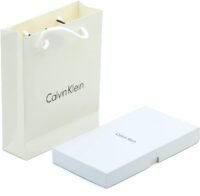 محفظه كالفن كلاين للرجال ثلاث قطع، جلد ، اسود